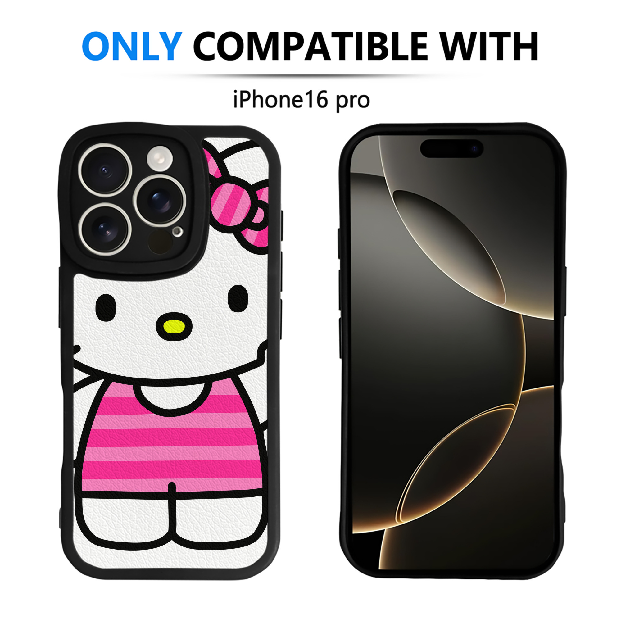 （画像用） Hello Kitty ハローキティ 【iPhone 16シリーズ対応】シリコンスマホケース（レザー調） 材質：シリコン